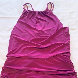 WHBM Lilac Purple Halter Ruched Sides Tank Top Size M